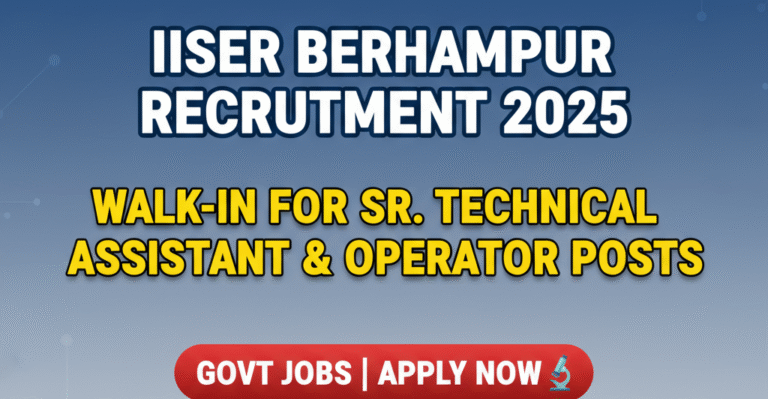 IISER Berhampur Recruitment 2025