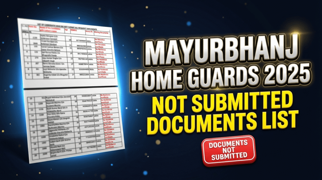 Mayurbhanj Home Guards Certificate Submission Notice 2025 – Important Document Verification Update