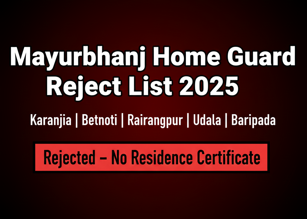 Mayurbhanj Home Guard Reject List 2025 – Latest Update