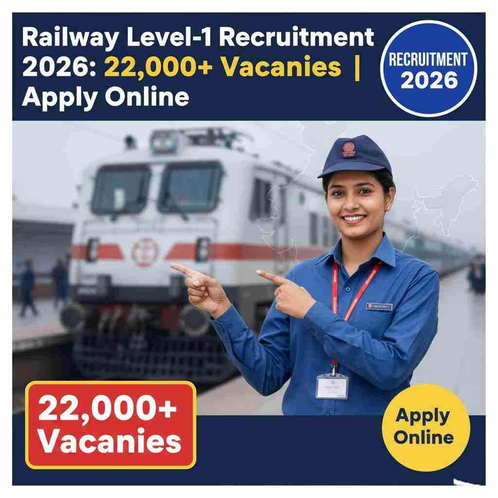 Railway Level-1 Recruitment 2026: 22,000+ Vacancies