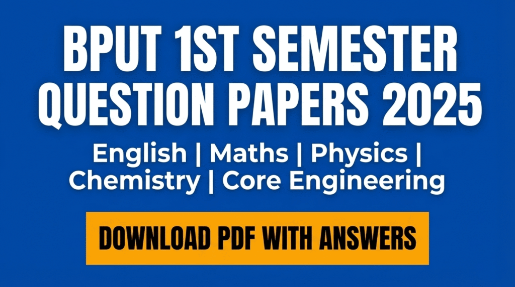 Bput 1st semester previous year question papers