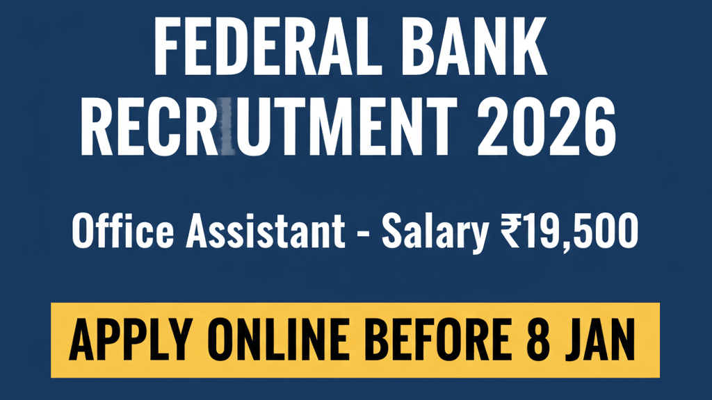Federal Bank Recruitment 2026 notification out! Apply online