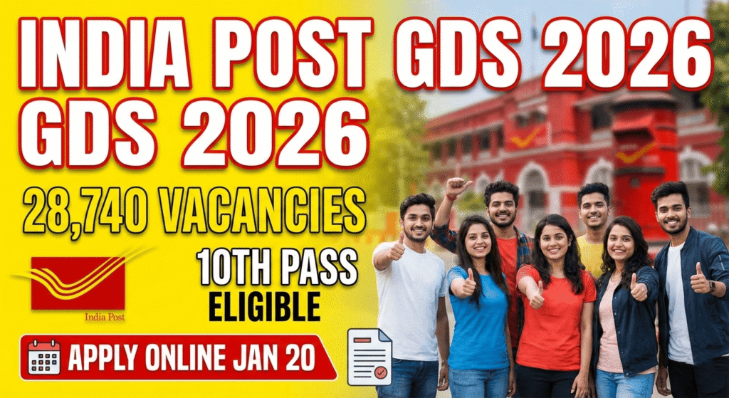 India Post GDS Recruitment 2026: Notification Out Soon – 28,000+ Vacancies for 10th Pass
