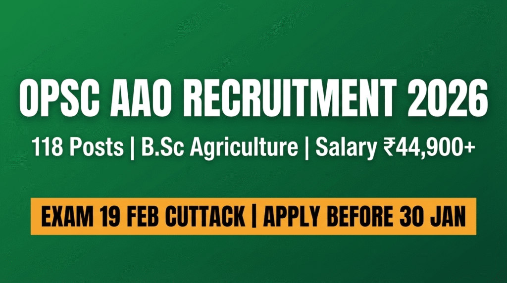 Odisha Agriculture Officer Recruitment 2026