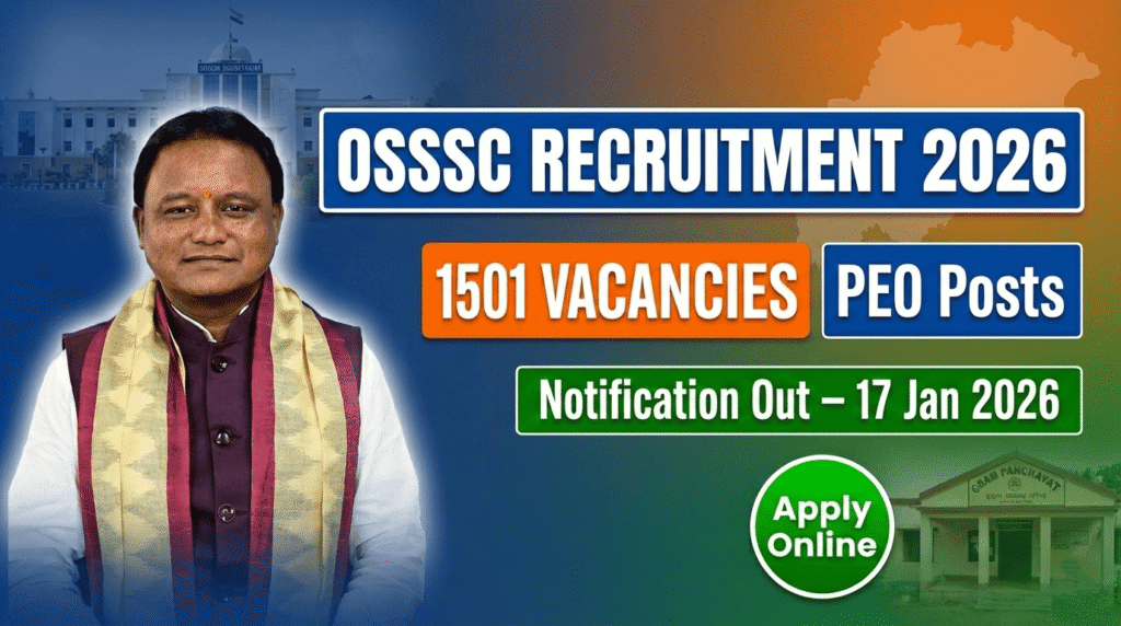 Odisha PEO Recruitment 2026 – Apply Online for 1501 Posts