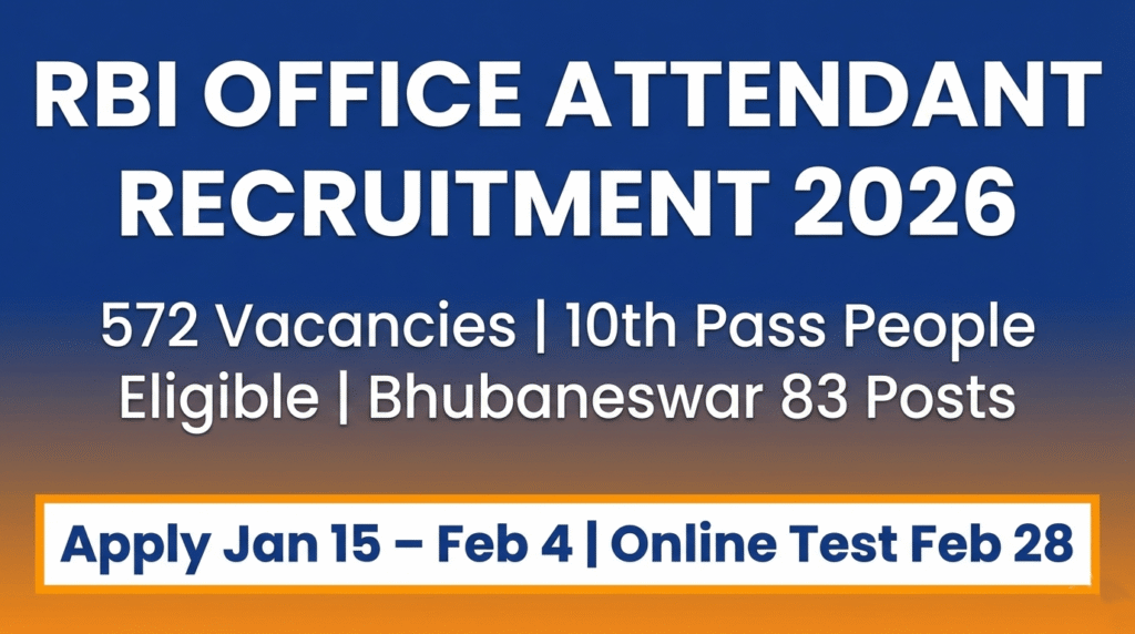 RBI Office Attendant Recruitment 2026