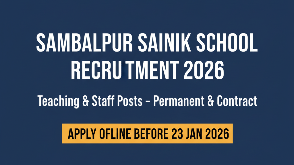 Sambalpur Sainik School Recruitment 2026