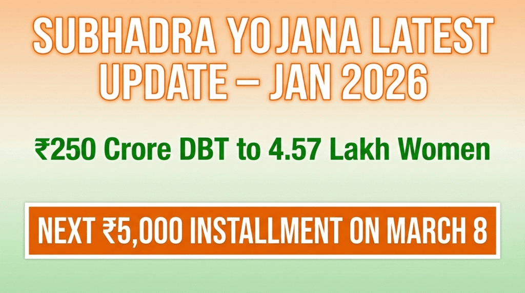 Subhadra Yojana Latest Update – January 2026 (Breaking News)