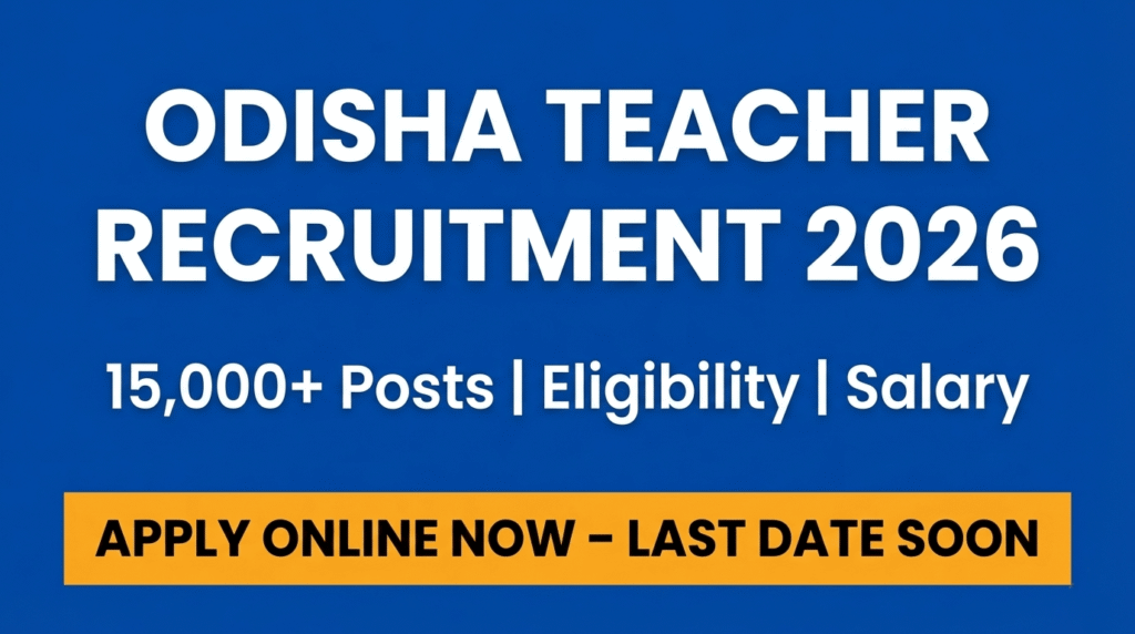 Odisha Teacher Recruitment 2026 Notification Out