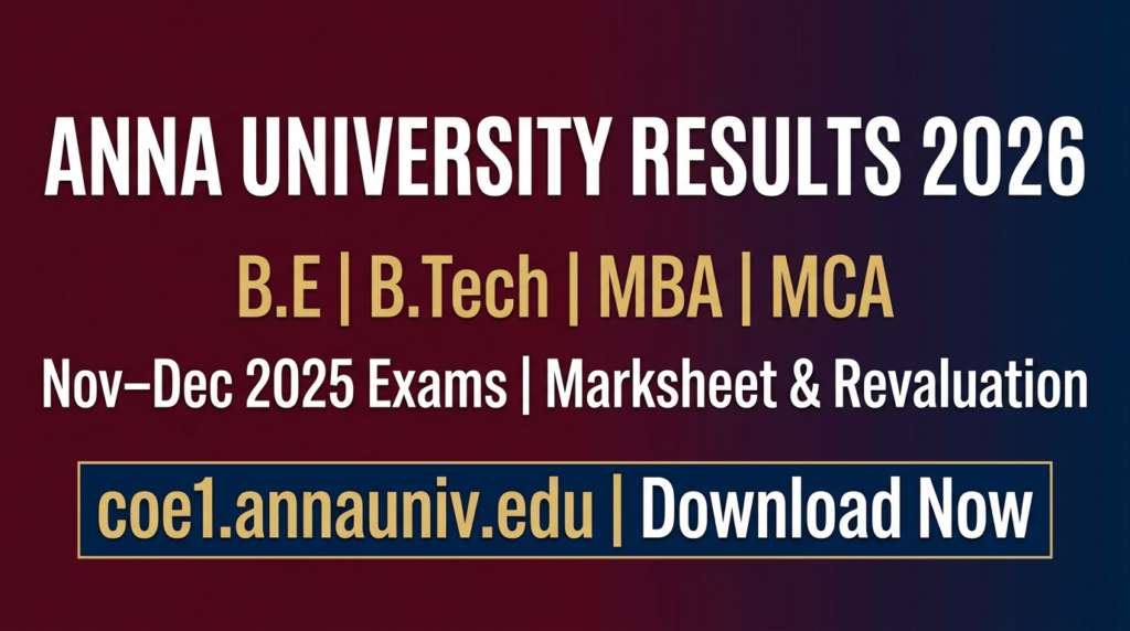 Anna University Results 2026: Complete Guide to Check Online