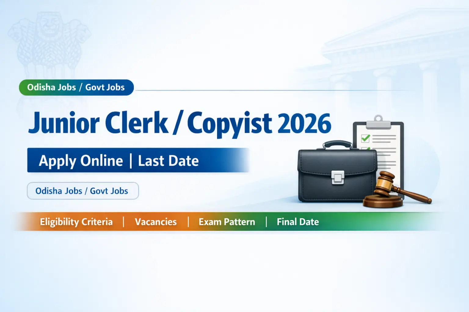 Balasore District Court Recruitment 2026 – Apply Junior Clerk/Copyist Posts