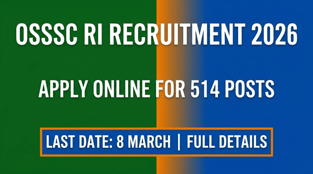 OSSSC RI Recruitment 2026 Online Application Form