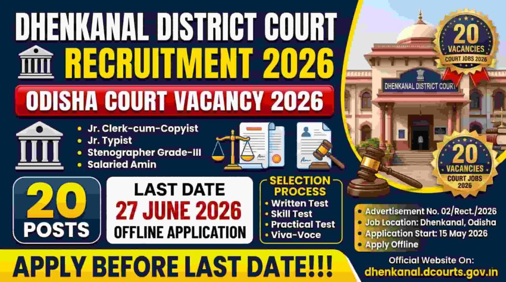 Dhenkanal District Court Recruitment 2026