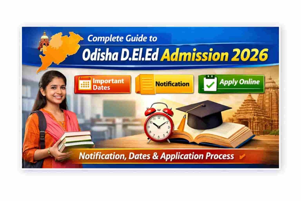 Odisha D.El.Ed Admission 2026: Notification, Dates, and Application Process