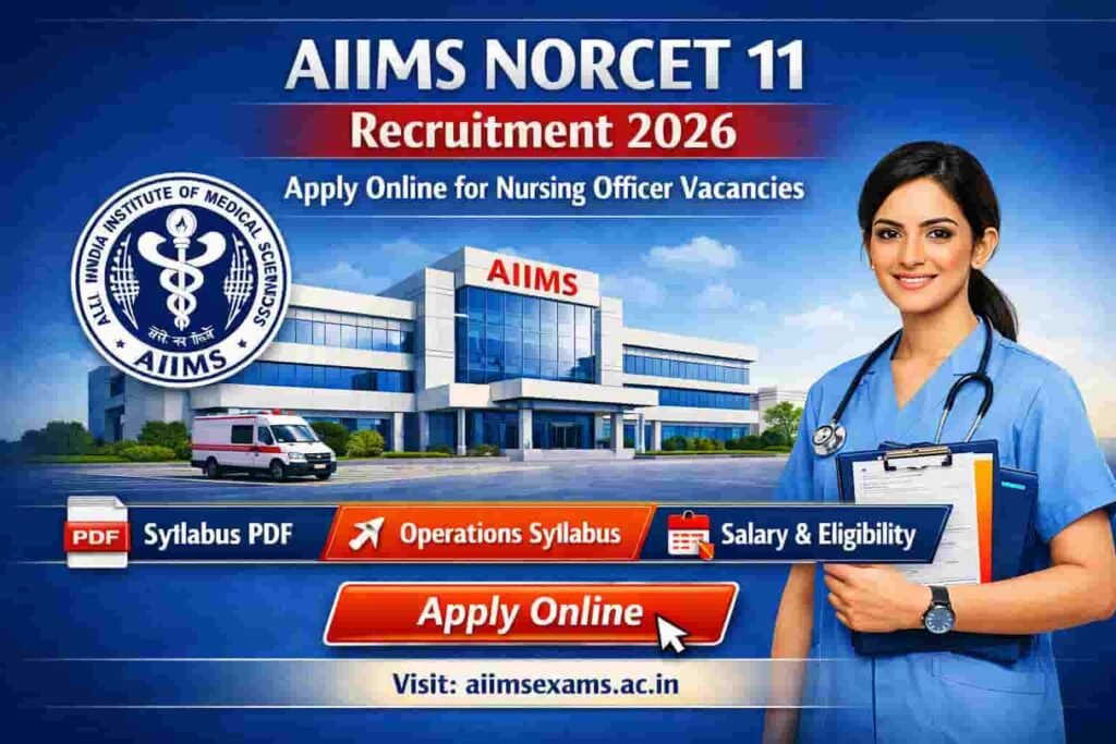 AIIMS NORCET 11 2026 Notification Out: Apply Online Link, Syllabus