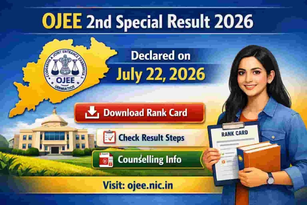 OJEE 2nd/Special Result 2026 (Out): Direct Link to Download Rank Card at ojee.nic.in
