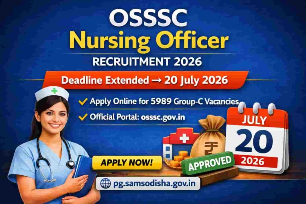 OSSSC Nursing Officer Recruitment 2026 Apply Online Link for 5989 Posts