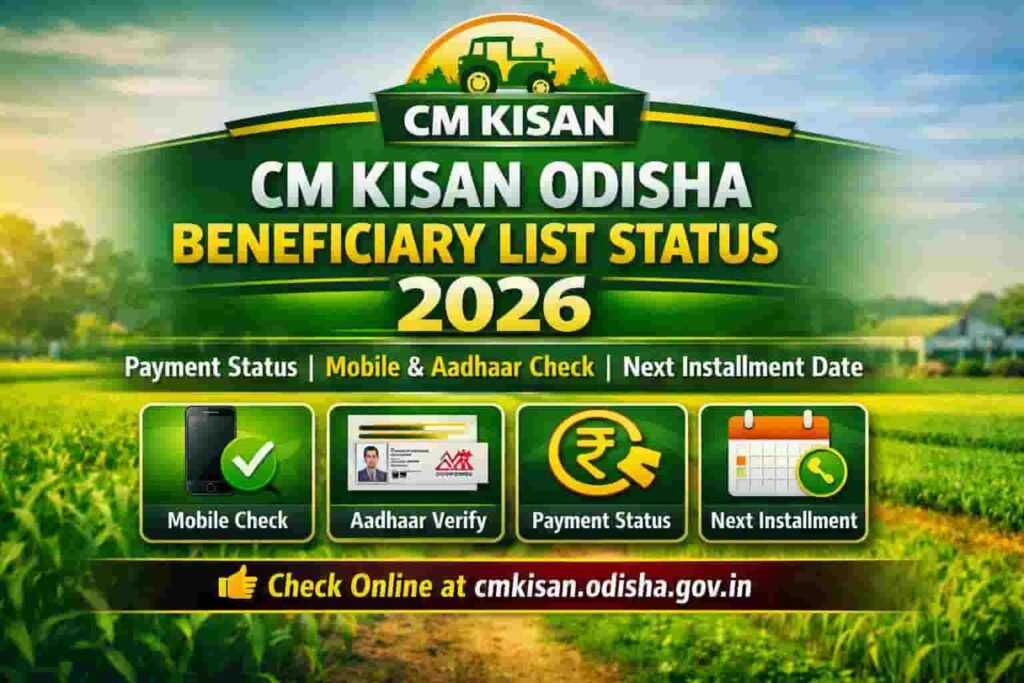 CM Kisan Odisha Beneficiary List Status 2026 Check Payment Online