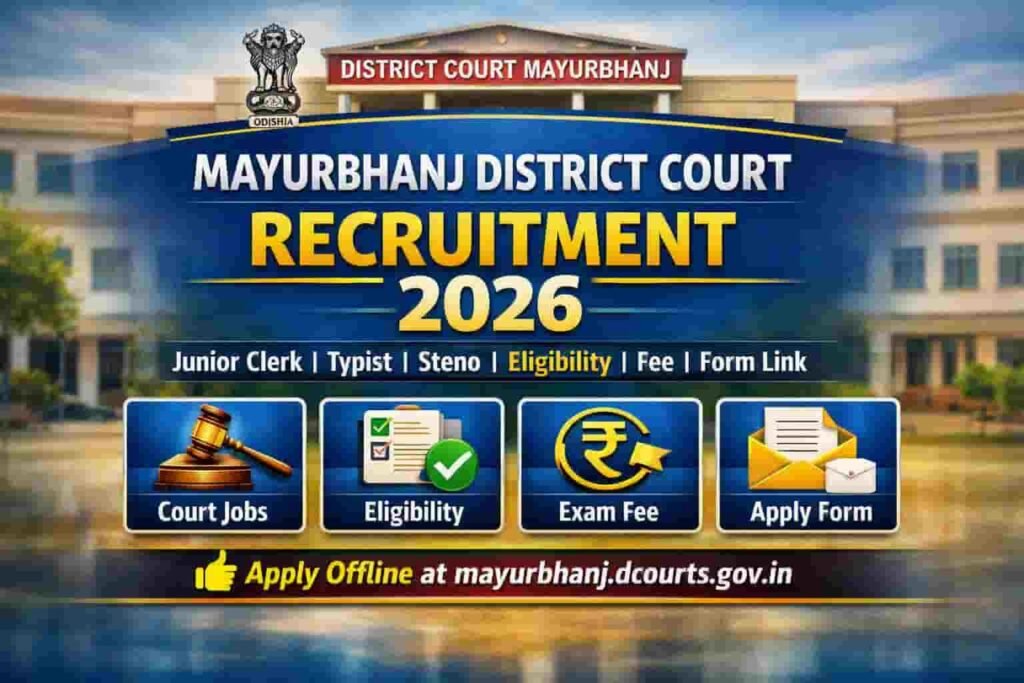 Mayurbhanj District Court Recruitment 2026: Apply Offline for Clerk, Typist & Steno Posts