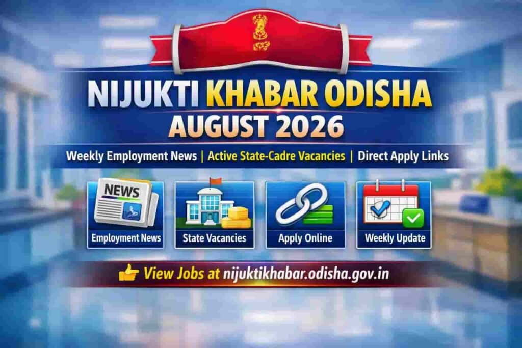 Nijukti Khabar Odisha August 2026 Latest Active Govt Jobs