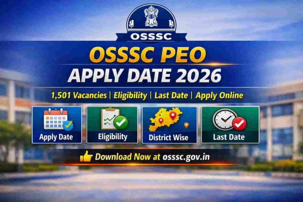 PEO Apply Date 2026 OSSSC PEO Recruitment Online Apply Link