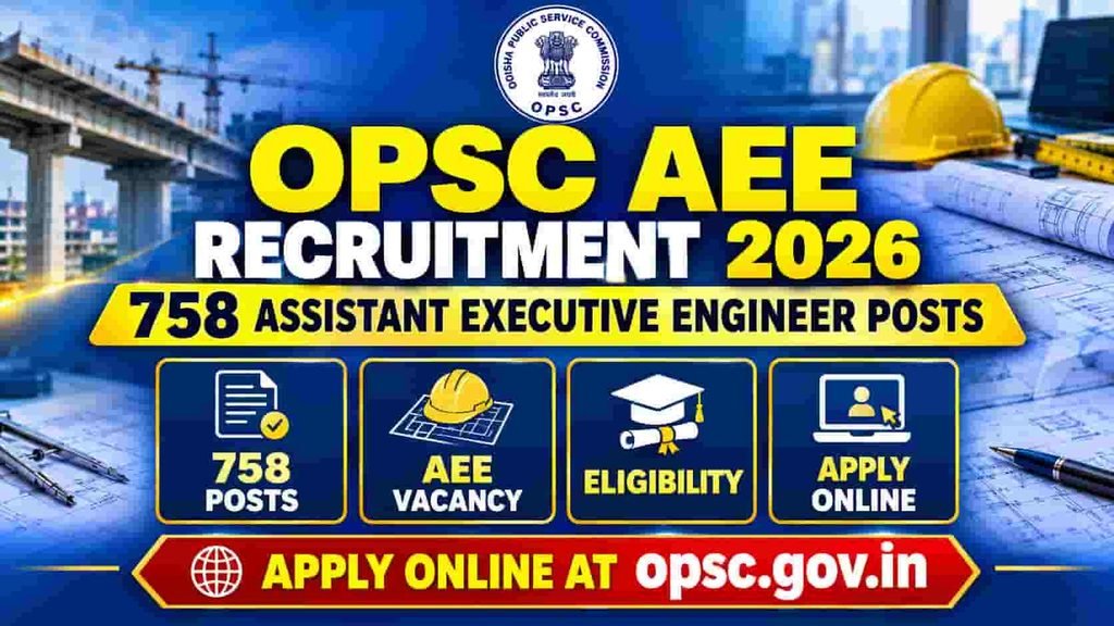 OPSC AEE Recruitment 2026: Apply Online for 758 Assistant Executive Engineer Posts at opsc.gov.in