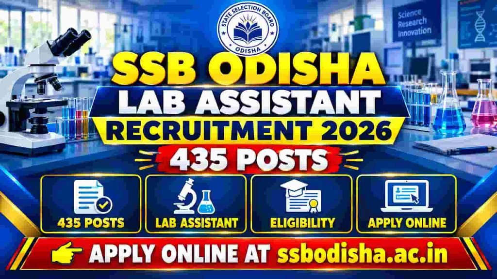 SSB Odisha Laboratory Assistant Recruitment 2026: Apply Online for 435 Posts